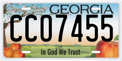 GA license plate CCO7455