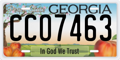 GA license plate CCO7463