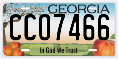 GA license plate CCO7466