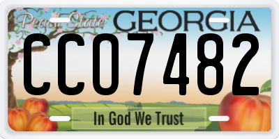 GA license plate CCO7482