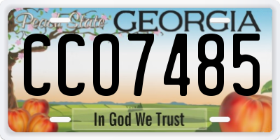 GA license plate CCO7485