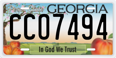 GA license plate CCO7494