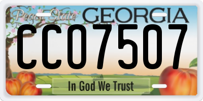 GA license plate CCO7507