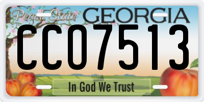GA license plate CCO7513
