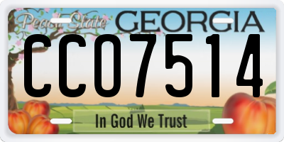 GA license plate CCO7514