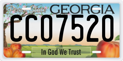 GA license plate CCO7520
