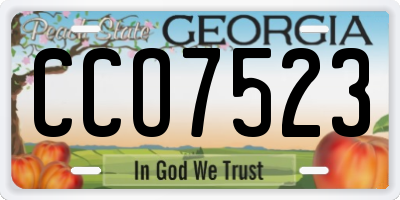 GA license plate CCO7523