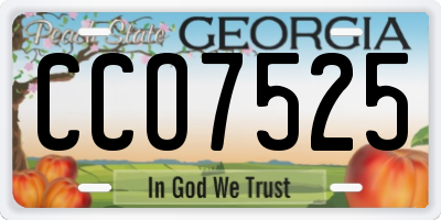 GA license plate CCO7525