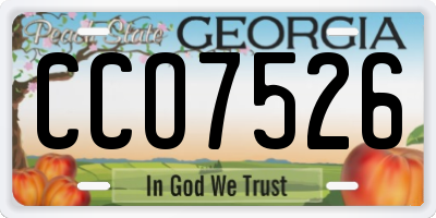 GA license plate CCO7526
