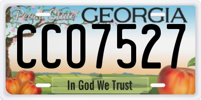 GA license plate CCO7527