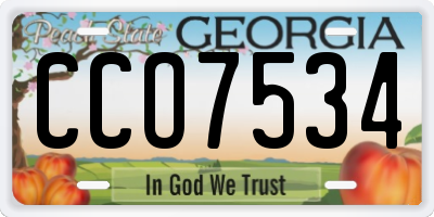 GA license plate CCO7534