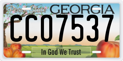 GA license plate CCO7537
