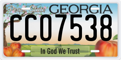 GA license plate CCO7538