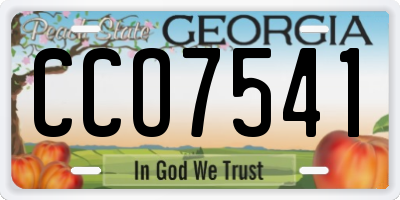 GA license plate CCO7541