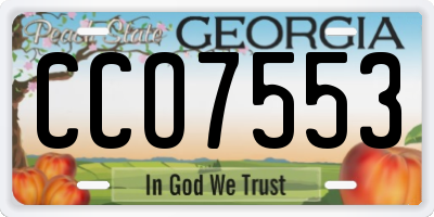 GA license plate CCO7553