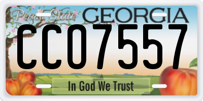 GA license plate CCO7557