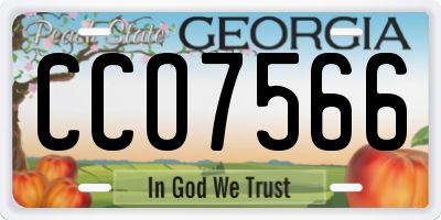 GA license plate CCO7566