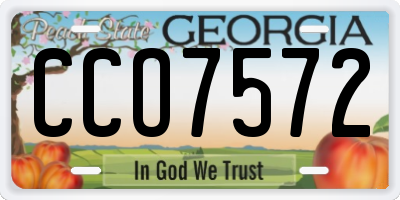 GA license plate CCO7572