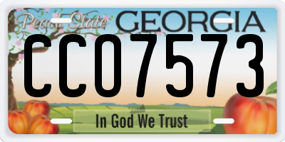 GA license plate CCO7573
