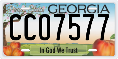 GA license plate CCO7577