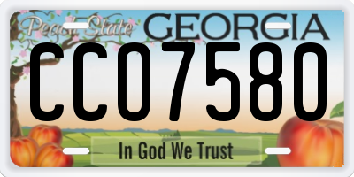GA license plate CCO7580