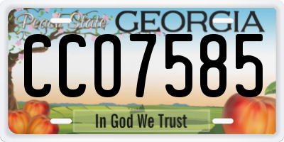 GA license plate CCO7585