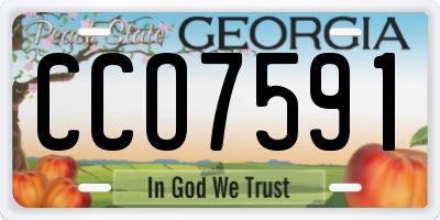 GA license plate CCO7591