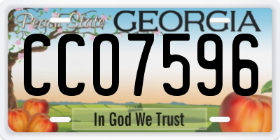 GA license plate CCO7596