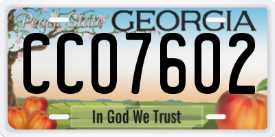 GA license plate CCO7602