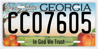 GA license plate CCO7605