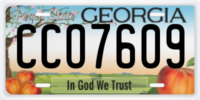GA license plate CCO7609