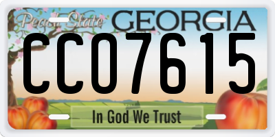 GA license plate CCO7615