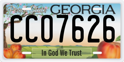 GA license plate CCO7626
