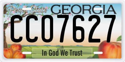 GA license plate CCO7627