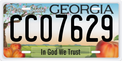 GA license plate CCO7629