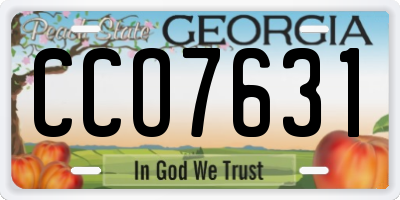 GA license plate CCO7631