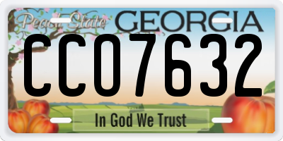 GA license plate CCO7632