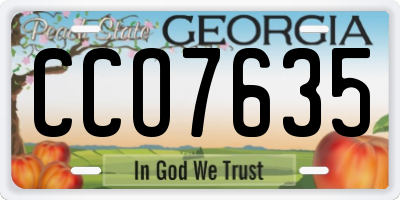 GA license plate CCO7635