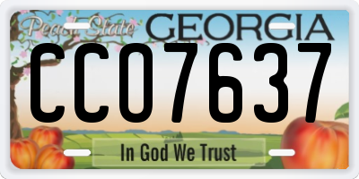 GA license plate CCO7637