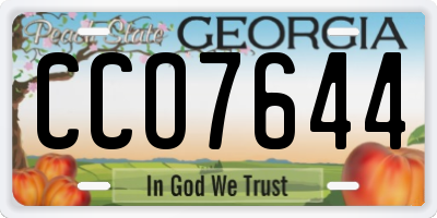 GA license plate CCO7644