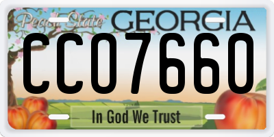 GA license plate CCO7660