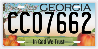 GA license plate CCO7662
