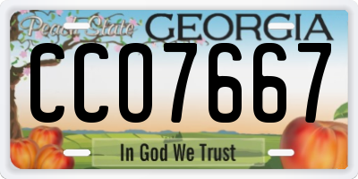 GA license plate CCO7667