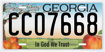 GA license plate CCO7668