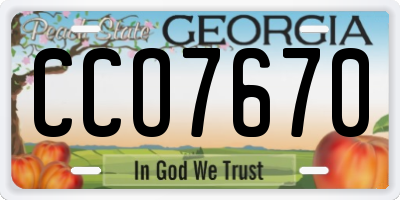 GA license plate CCO7670