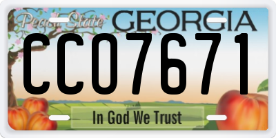 GA license plate CCO7671