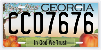 GA license plate CCO7676