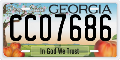 GA license plate CCO7686