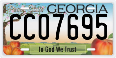 GA license plate CCO7695