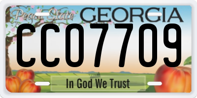 GA license plate CCO7709